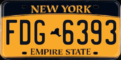 NY license plate FDG6393