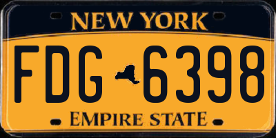 NY license plate FDG6398
