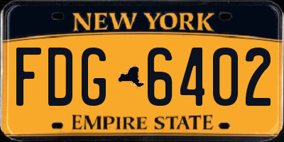NY license plate FDG6402