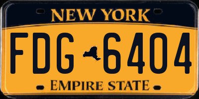NY license plate FDG6404