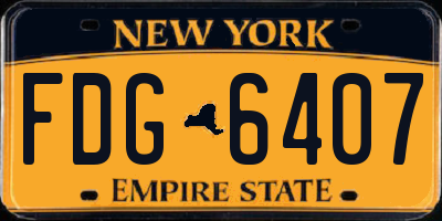NY license plate FDG6407