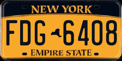 NY license plate FDG6408