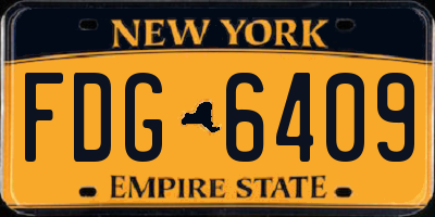 NY license plate FDG6409