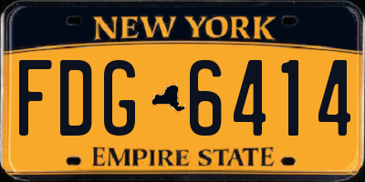 NY license plate FDG6414