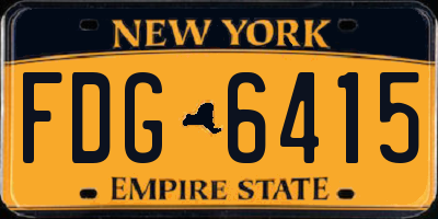 NY license plate FDG6415