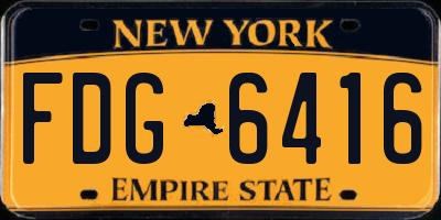 NY license plate FDG6416
