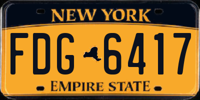 NY license plate FDG6417