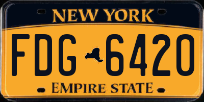 NY license plate FDG6420