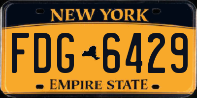 NY license plate FDG6429