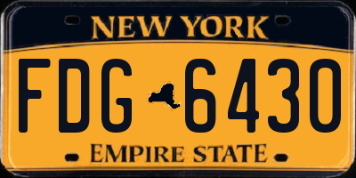 NY license plate FDG6430