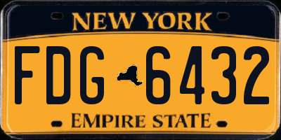 NY license plate FDG6432