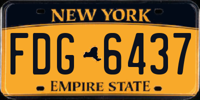 NY license plate FDG6437