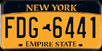 NY license plate FDG6441