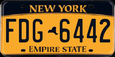 NY license plate FDG6442