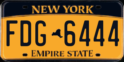 NY license plate FDG6444