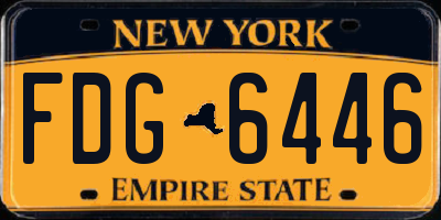 NY license plate FDG6446