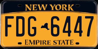 NY license plate FDG6447