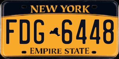 NY license plate FDG6448