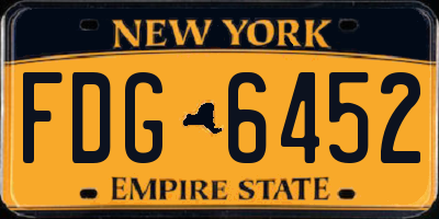 NY license plate FDG6452
