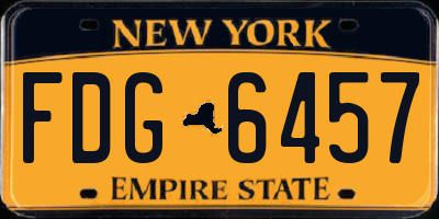 NY license plate FDG6457