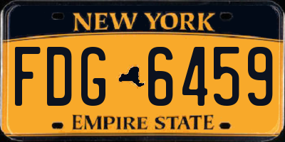 NY license plate FDG6459