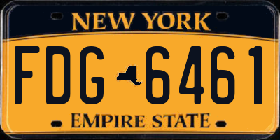 NY license plate FDG6461