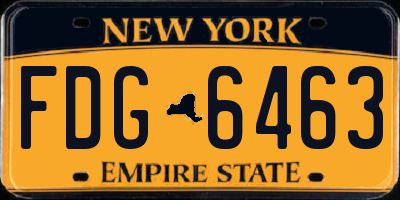 NY license plate FDG6463