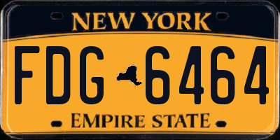 NY license plate FDG6464
