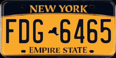 NY license plate FDG6465