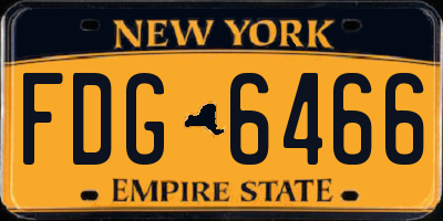 NY license plate FDG6466