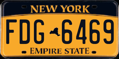 NY license plate FDG6469