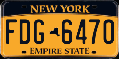 NY license plate FDG6470