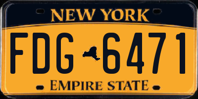 NY license plate FDG6471