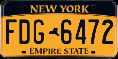 NY license plate FDG6472