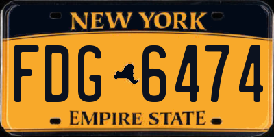 NY license plate FDG6474
