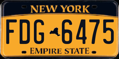 NY license plate FDG6475