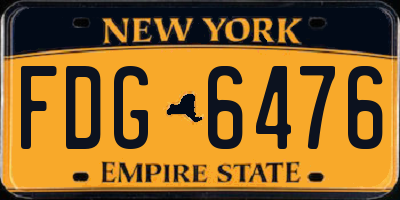 NY license plate FDG6476