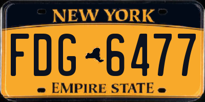 NY license plate FDG6477