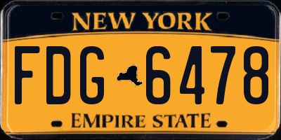 NY license plate FDG6478