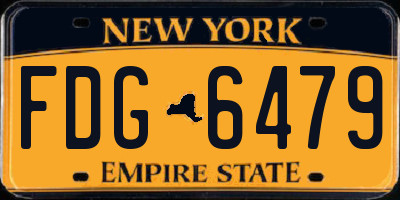 NY license plate FDG6479