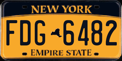 NY license plate FDG6482