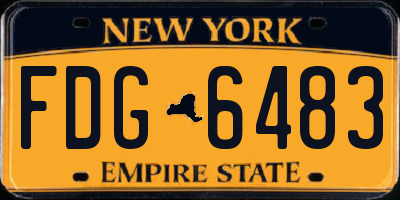 NY license plate FDG6483