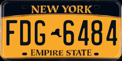 NY license plate FDG6484