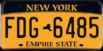 NY license plate FDG6485