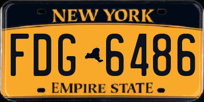 NY license plate FDG6486