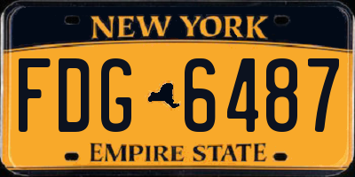 NY license plate FDG6487