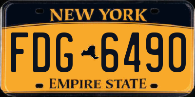 NY license plate FDG6490