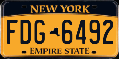 NY license plate FDG6492