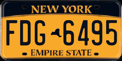 NY license plate FDG6495