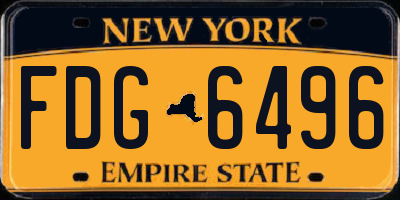 NY license plate FDG6496